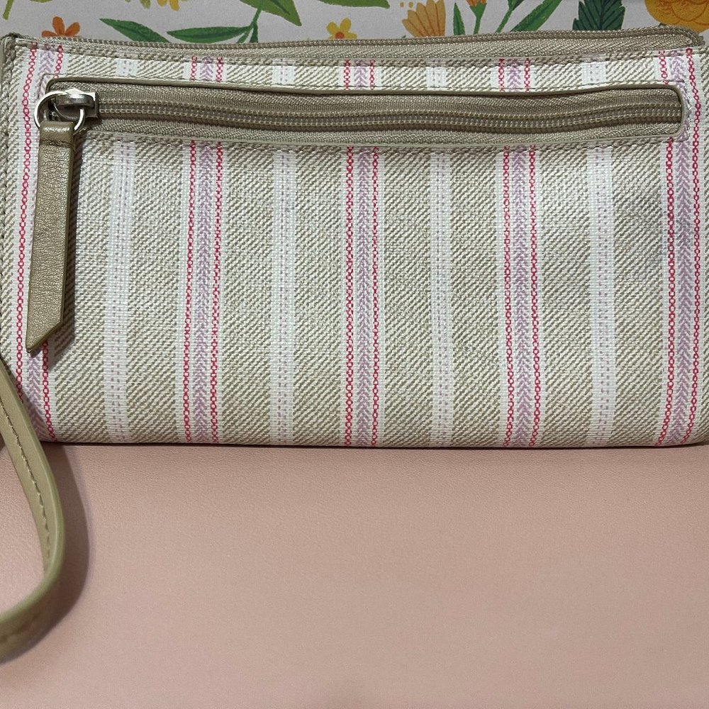 Coach tan, cream and pink wallet/wristlet